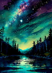 Beautiful starry night view#924