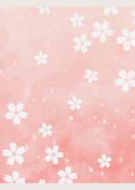 watercolor cherry blossoms beige&gray JP