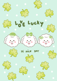 Dog love lucky green cute minimal ver 1