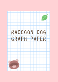 RACCOON DOG GRAPH PAPER-PINK
