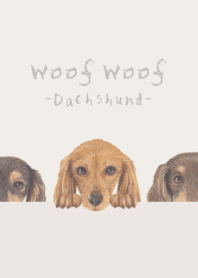 Woof Woof -dachshund L- PASTEL IVORY