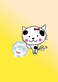 Tabby cat & crystal.yellow1