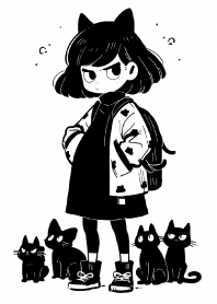 可愛的貓女孩