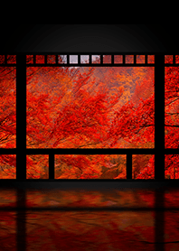 紅葉の日本庭園[パノラマ]