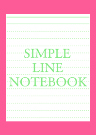 SIMPLE GREEN LINE NOTEBOOK/HOT PINK