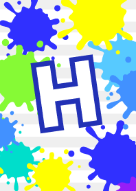 【H】イニシャル❤️ペイント 青
