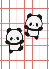 Panda and red plaid