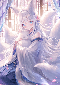 ⭐夢之境的九尾狐娘與白貓❤️