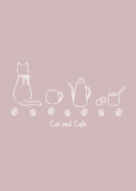 Cat and Cafe -smoky pink-