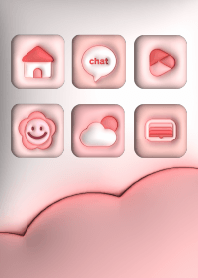 Simple 3D puffy icons- Red