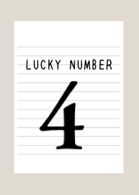 LUCKY NUMBER 4 NOTEBOOK-BEIGE