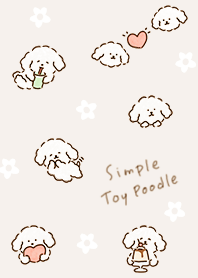 brown Simple Toy Poodle and Flowers 02_2