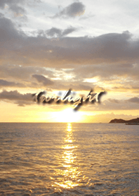 Sea and sky at dusk when good luck comes