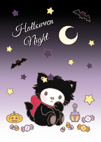 Cute cat with Halloween night!