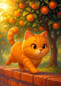 Orange Cat : On the Wall