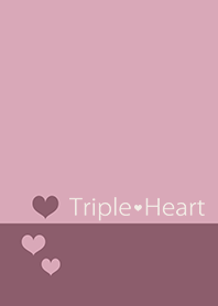 triple heart*dusty pink