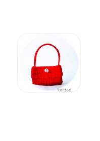 knitted bag -cherry color-006