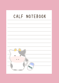 CALF NOTEBOOKj-ROSE PINK