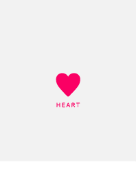 Simple Heart / White Gray & Pink