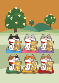 Lucky cat in the forest!(caramel colour)