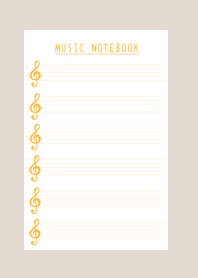 ORANGE COLOR MUSICAL NOTESj-BEIGE