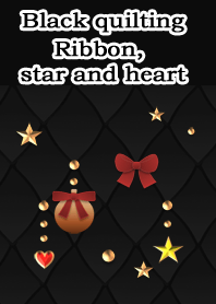 Black quilting(Ribbon, star and heart)