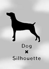 犬×シルエット（ワイマラナー・黒）