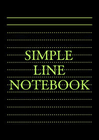 SIMPLE YELLOW GREEN LINE NOTEBOOK/BLACK