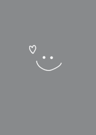 Gray. Smile and heart.