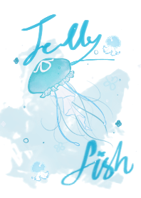 青いクラゲ [白]