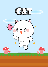 Love U Cute White Cat Theme