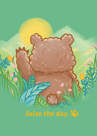 呆毛熊-Seize the day. (英文勵志佳句主題)