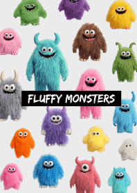 Cute fluffy monster.white