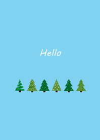Extremely simple.Christmas tree(blue)