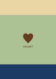 Simple Heart / Navy&Brown / Green