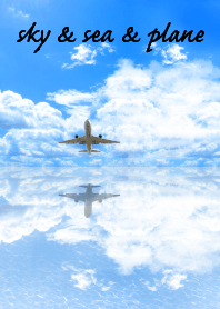 鏡みたいな海と飛行機#cool