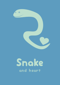 Snake & heart Aqua Gray