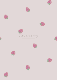 水彩草莓/粉色米色