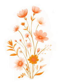 숲의 꽃 컬렉션(주황색)