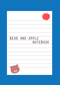BEAR AND APPLE NOTEBOOK/BLUE/WHITE