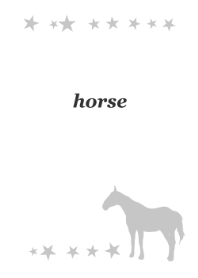 Lucky horse -black&white-