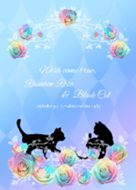 Wish Come True Rainbow Rose Black Cat Line Theme Line Store