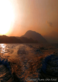 Sunset from the boat.