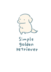 簡單的 金毛獵犬 白藍