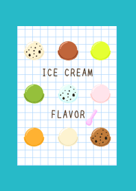 ICE CREAM FLAVOR GRAPH PAPER-TURQUOISEj