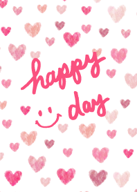 Happy day - heart watercolor-