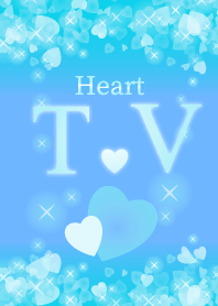 T&Vイニシャル運気UP!幸せのハート青ブルー