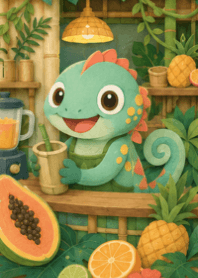 Milk Tea Cute Chameleon 1