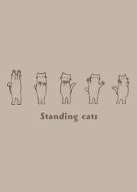 Standing cats -mocha beige-