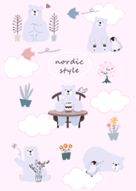 Cheerful bear pinkpurple11_2